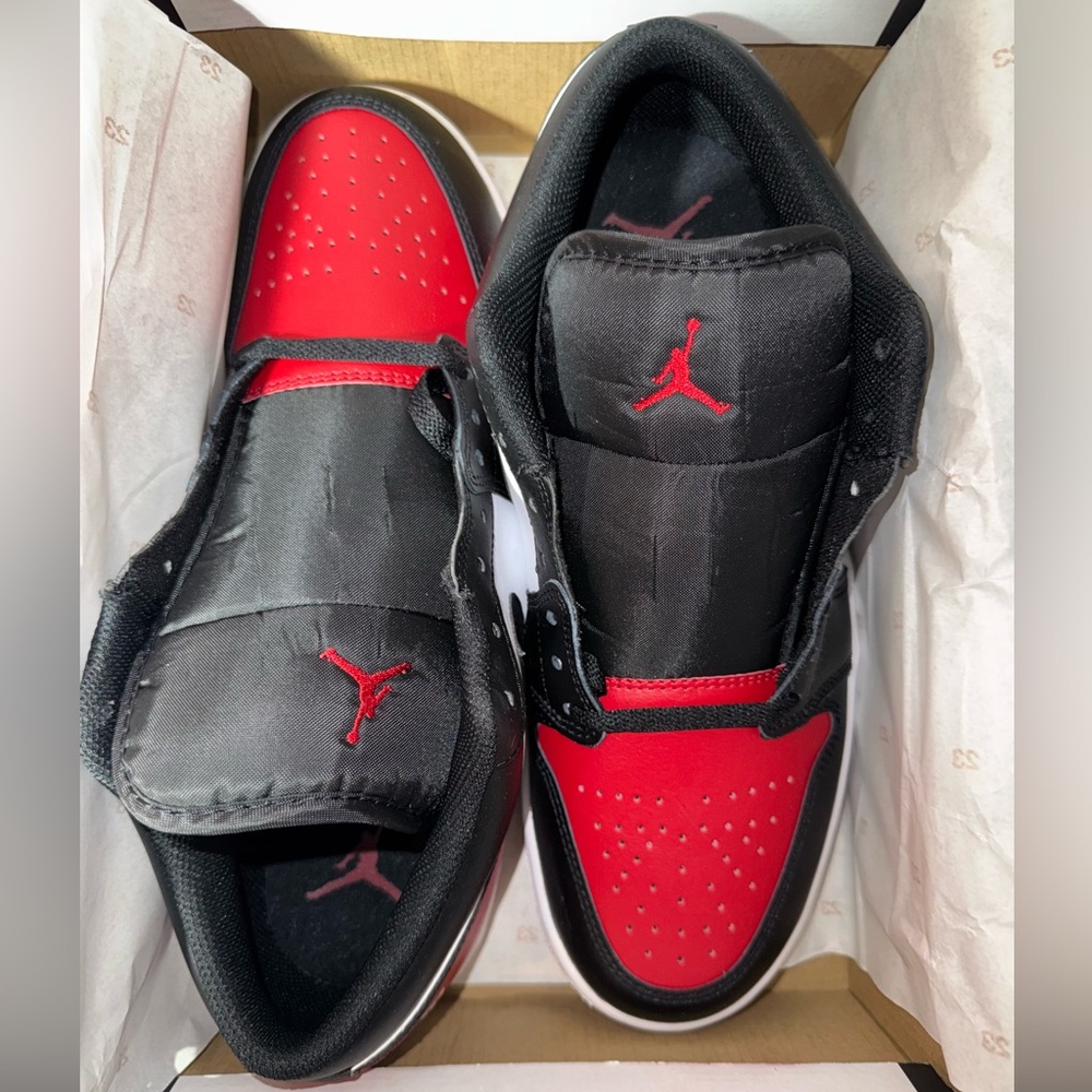 Men’s Air Jordan 1 Low Chicago Red Black - Picture 2 of 3
